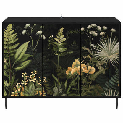 vidaXL Sideboard RHENEN Black Oak 102 x 33 x 76 cm Engineered Wood