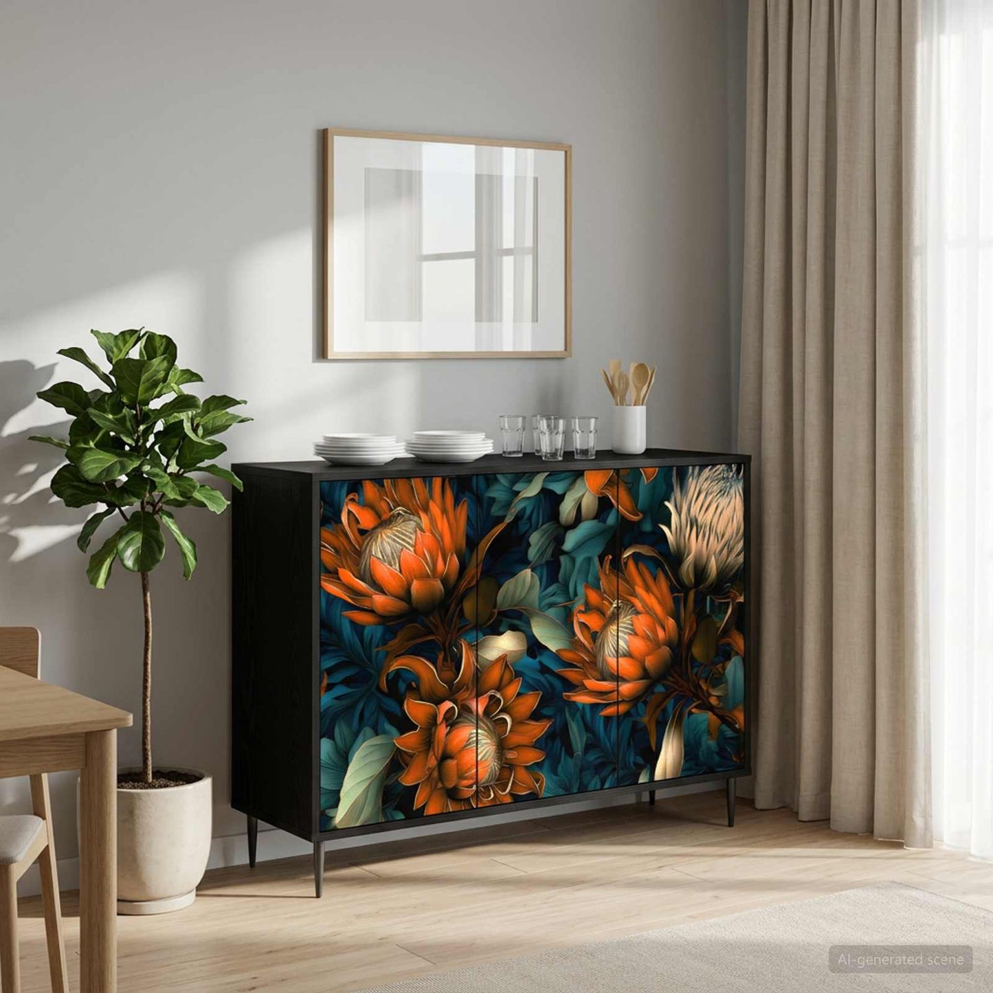 vidaXL Sideboard LOCHEM Black Oak 102 x 33 x 76 cm Engineered Wood