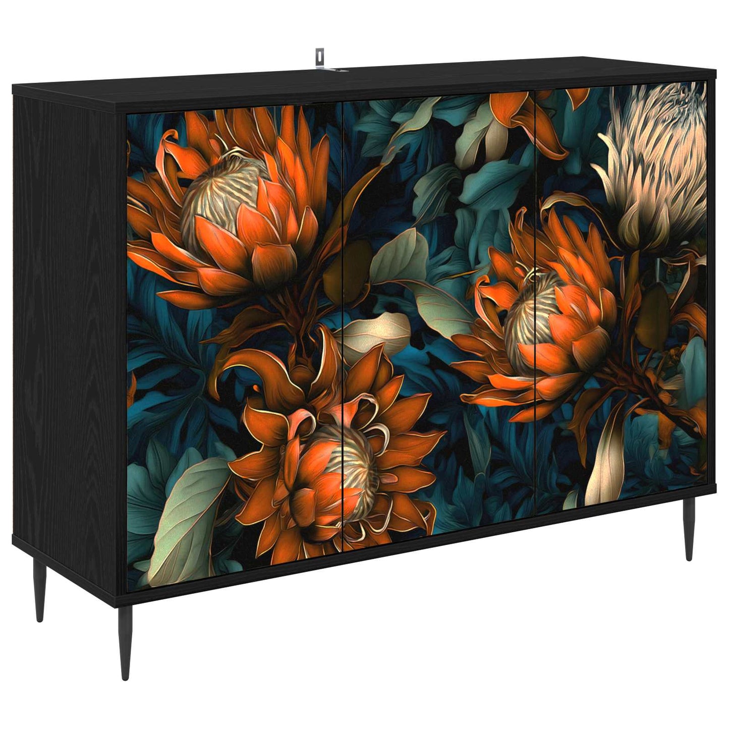 vidaXL Sideboard LOCHEM Black Oak 102 x 33 x 76 cm Engineered Wood