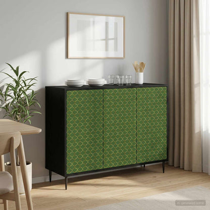 vidaXL Sideboard GELEEN Black Oak 102 x 33 x 76 cm Engineered Wood