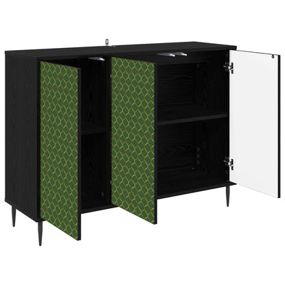vidaXL Sideboard GELEEN Black Oak 102 x 33 x 76 cm Engineered Wood