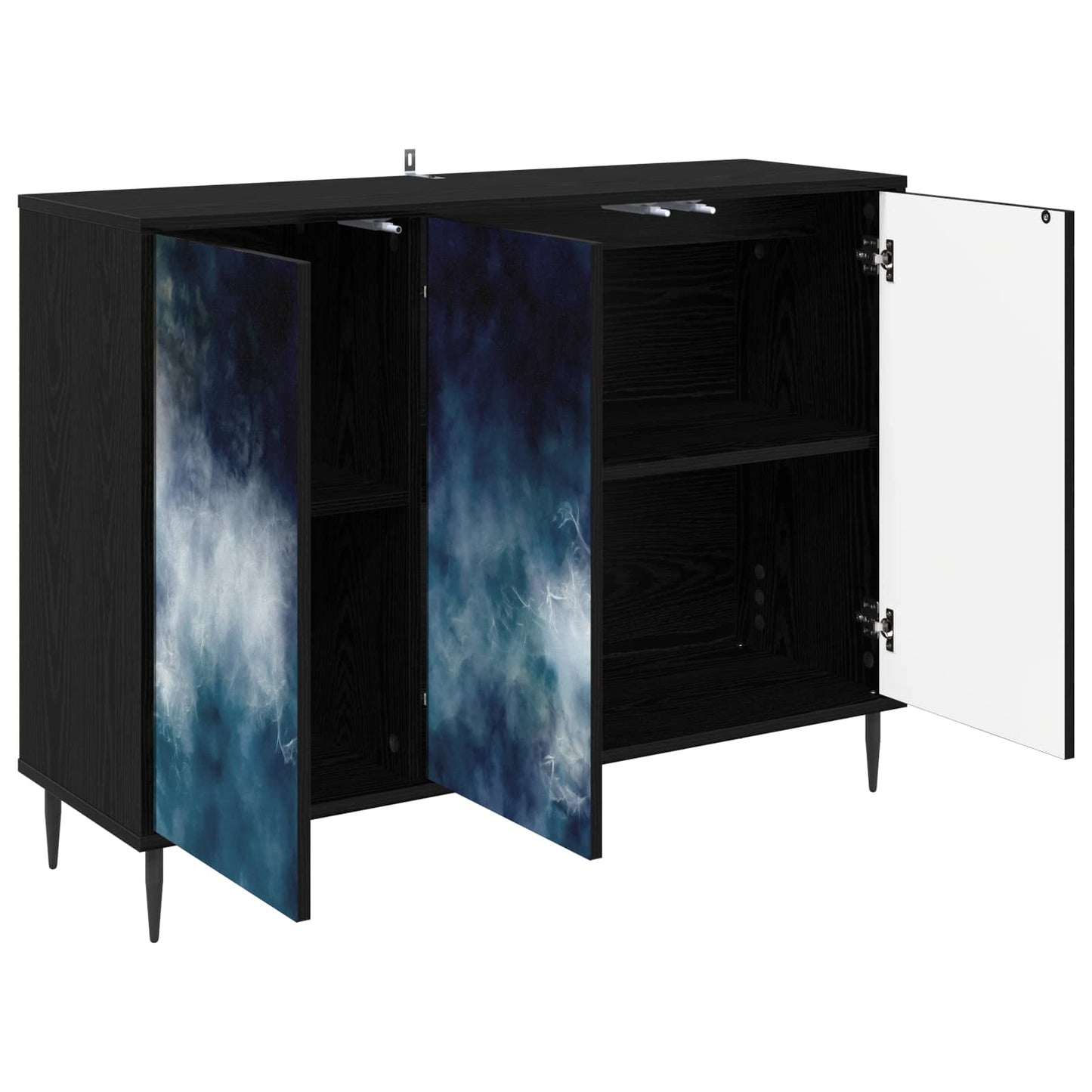 vidaXL Sideboard RAALTE Black Oak 102 x 33 x 76 cm Engineered Wood