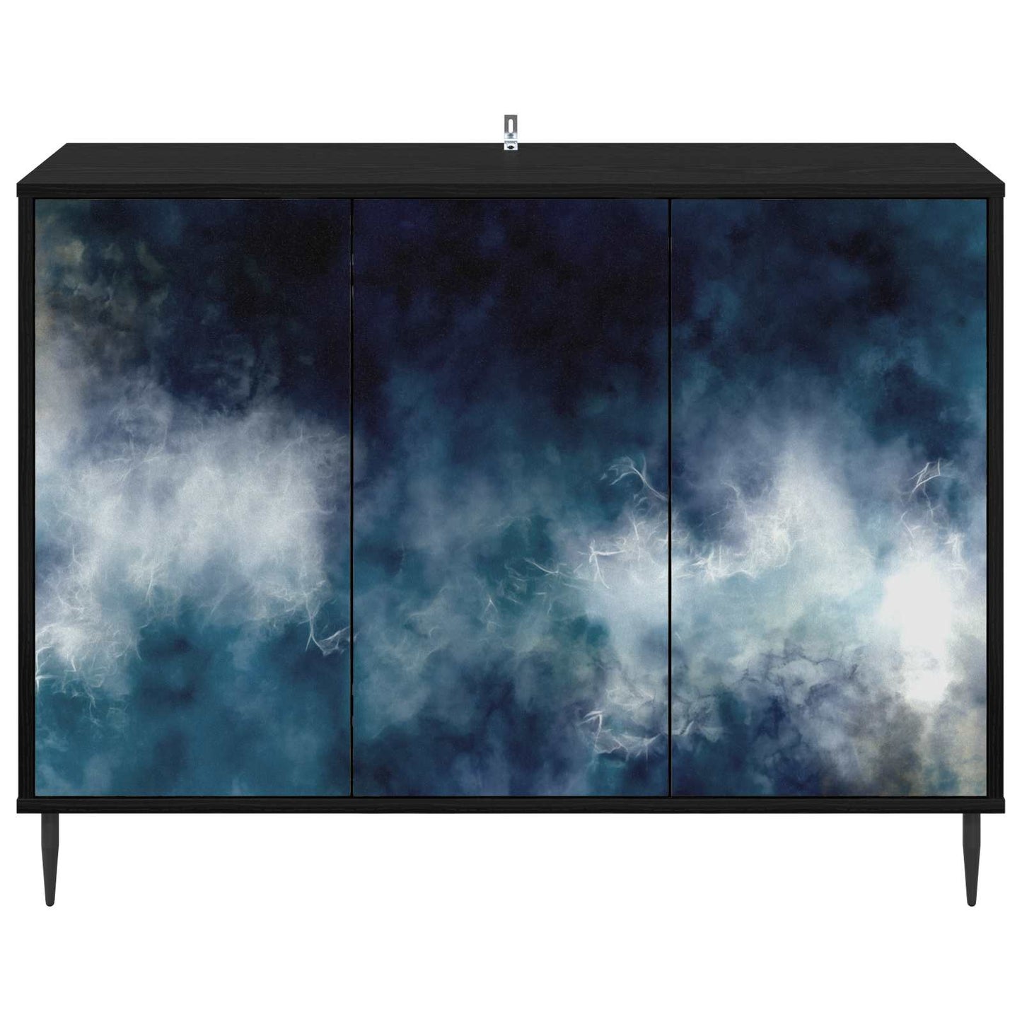 vidaXL Sideboard RAALTE Black Oak 102 x 33 x 76 cm Engineered Wood