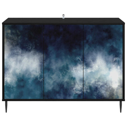 vidaXL Sideboard RAALTE Black Oak 102 x 33 x 76 cm Engineered Wood