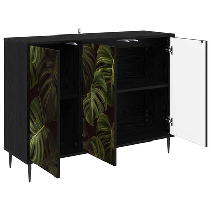 vidaXL Sideboard ELBURG Black Oak 102 x 33 x 76 cm Engineered Wood