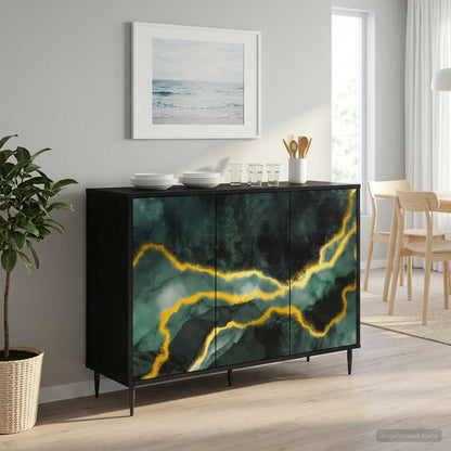 vidaXL Sideboard WIJHE Black Oak 102 x 33 x 76 cm Engineered Wood