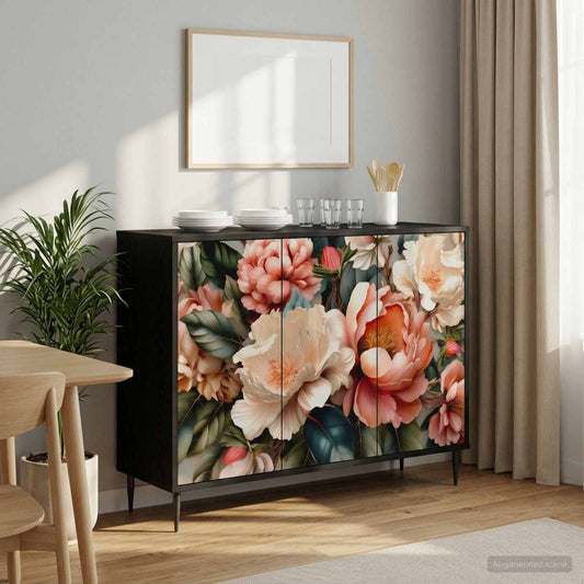 vidaXL Sideboard BORNE Black Oak 102 x 33 x 76 cm Engineered Wood