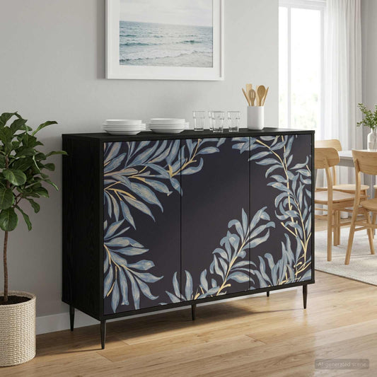 vidaXL Sideboard DOKKUM Black Oak 102 x 33 x 76 cm Engineered Wood
