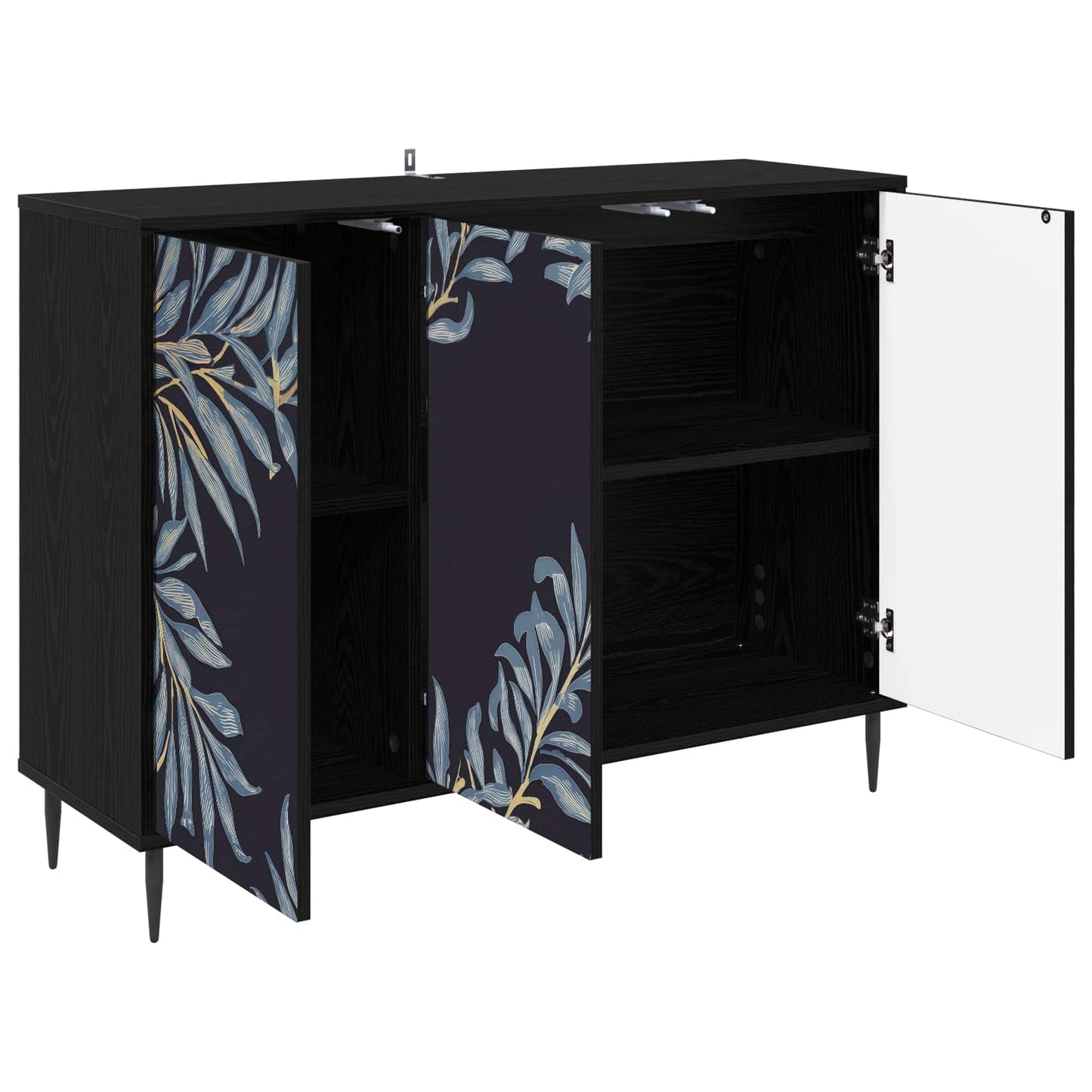 vidaXL Sideboard DOKKUM Black Oak 102 x 33 x 76 cm Engineered Wood