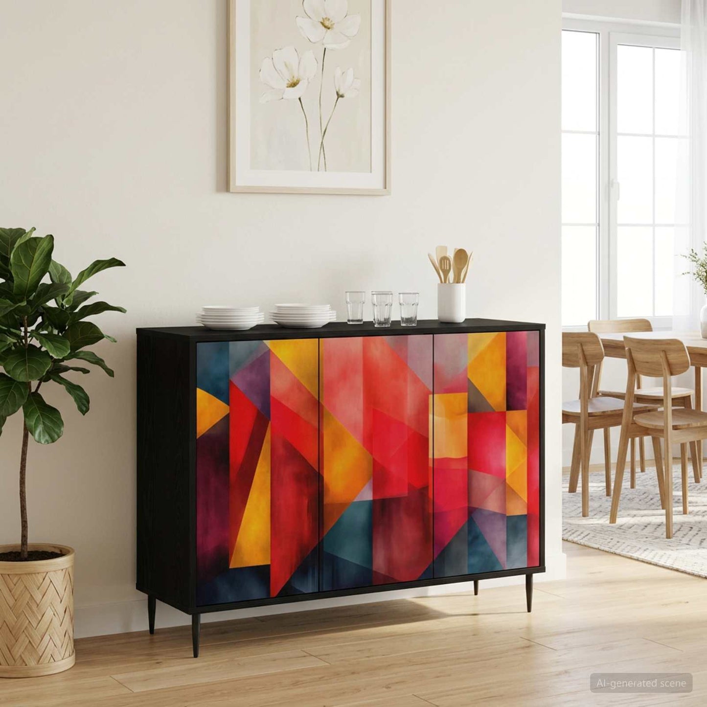 vidaXL Sideboard HEESCH Black Oak 102 x 33 x 76 cm Engineered Wood