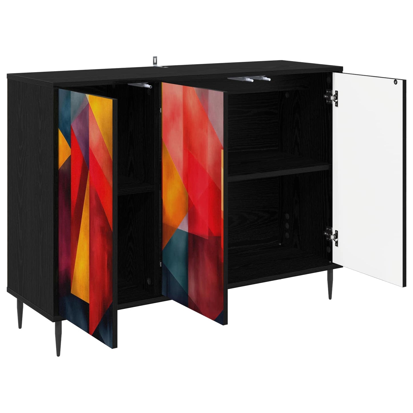 vidaXL Sideboard HEESCH Black Oak 102 x 33 x 76 cm Engineered Wood