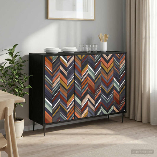 vidaXL Sideboard OMMEN Black Oak 102 x 33 x 76 cm Engineered Wood