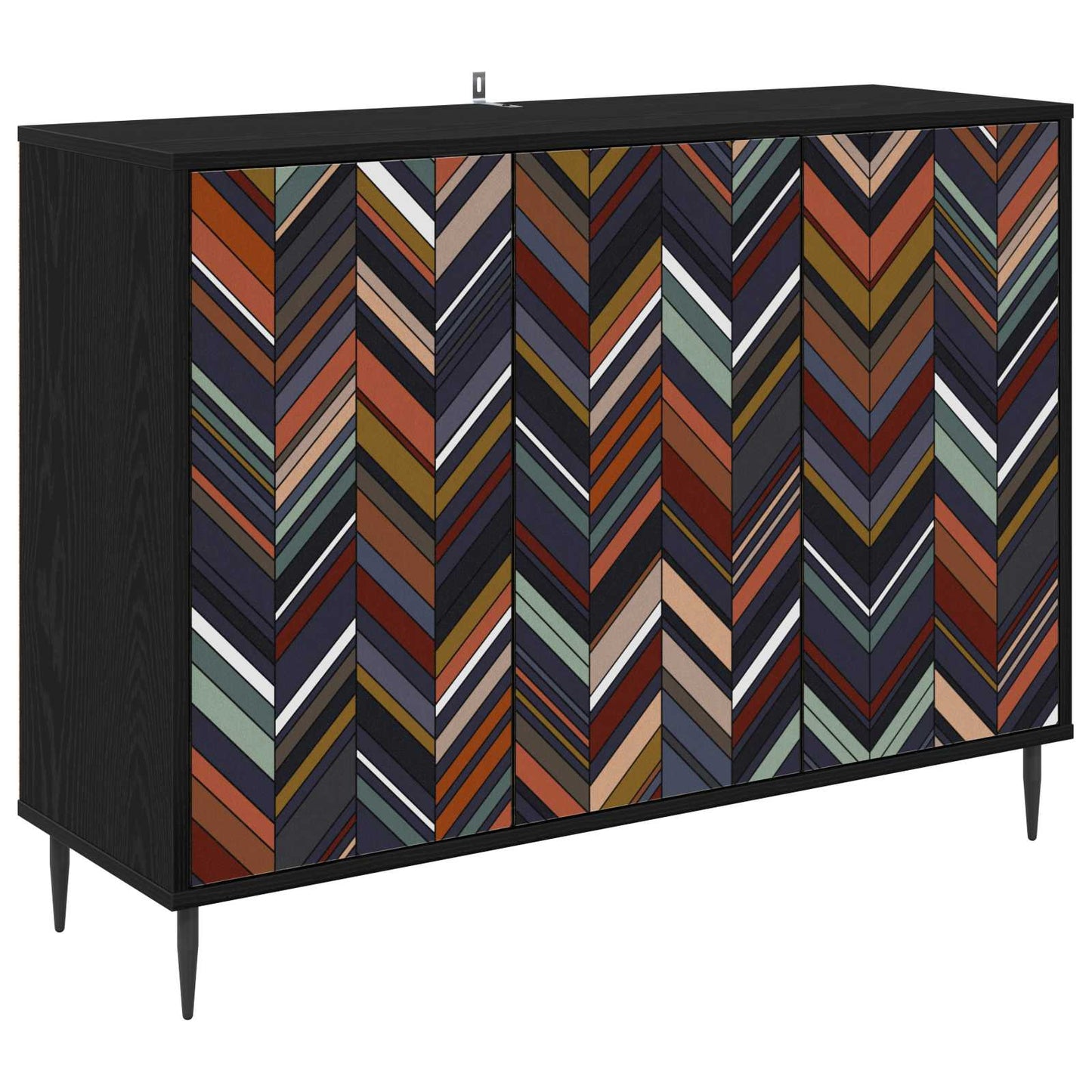 vidaXL Sideboard OMMEN Black Oak 102 x 33 x 76 cm Engineered Wood