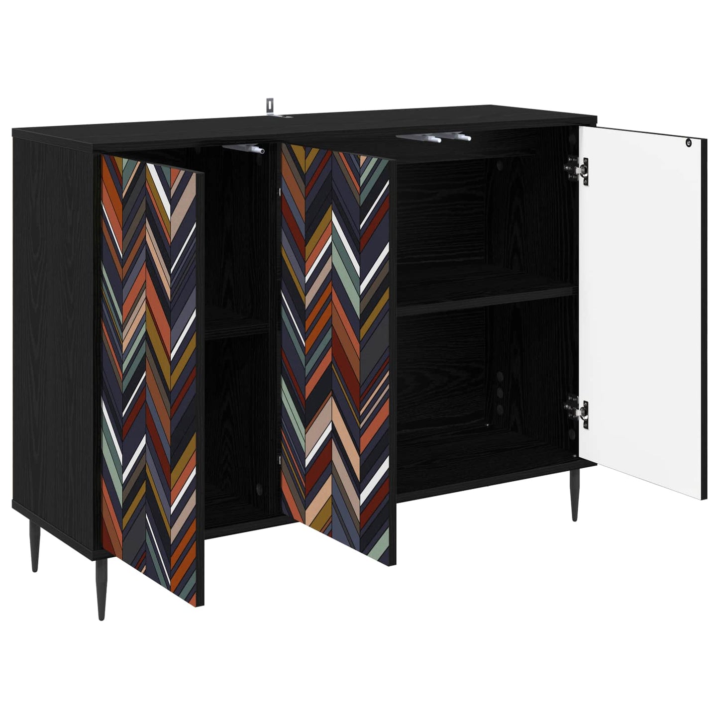 vidaXL Sideboard OMMEN Black Oak 102 x 33 x 76 cm Engineered Wood