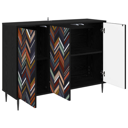 vidaXL Sideboard OMMEN Black Oak 102 x 33 x 76 cm Engineered Wood