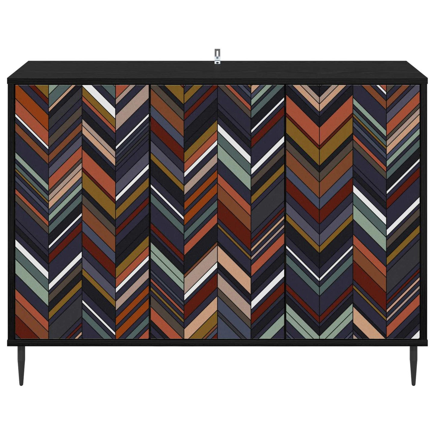vidaXL Sideboard OMMEN Black Oak 102 x 33 x 76 cm Engineered Wood