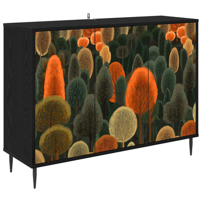 vidaXL Sideboard ZAANDAM Black Oak 102 x 33 x 76 cm Engineered Wood