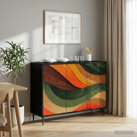 vidaXL Sideboard BONN Black Oak 102 x 33 x 76 cm Engineered Wood