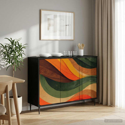 vidaXL Sideboard BONN Black Oak 102 x 33 x 76 cm Engineered Wood