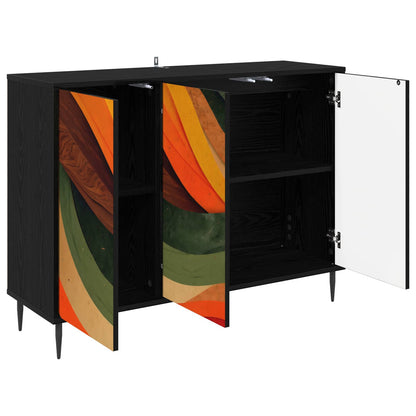 vidaXL Sideboard BONN Black Oak 102 x 33 x 76 cm Engineered Wood