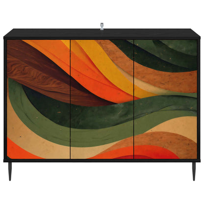 vidaXL Sideboard BONN Black Oak 102 x 33 x 76 cm Engineered Wood