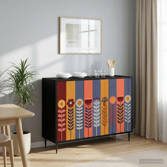 vidaXL Sideboard ESSEN Black Oak 102 x 33 x 76 cm Engineered Wood