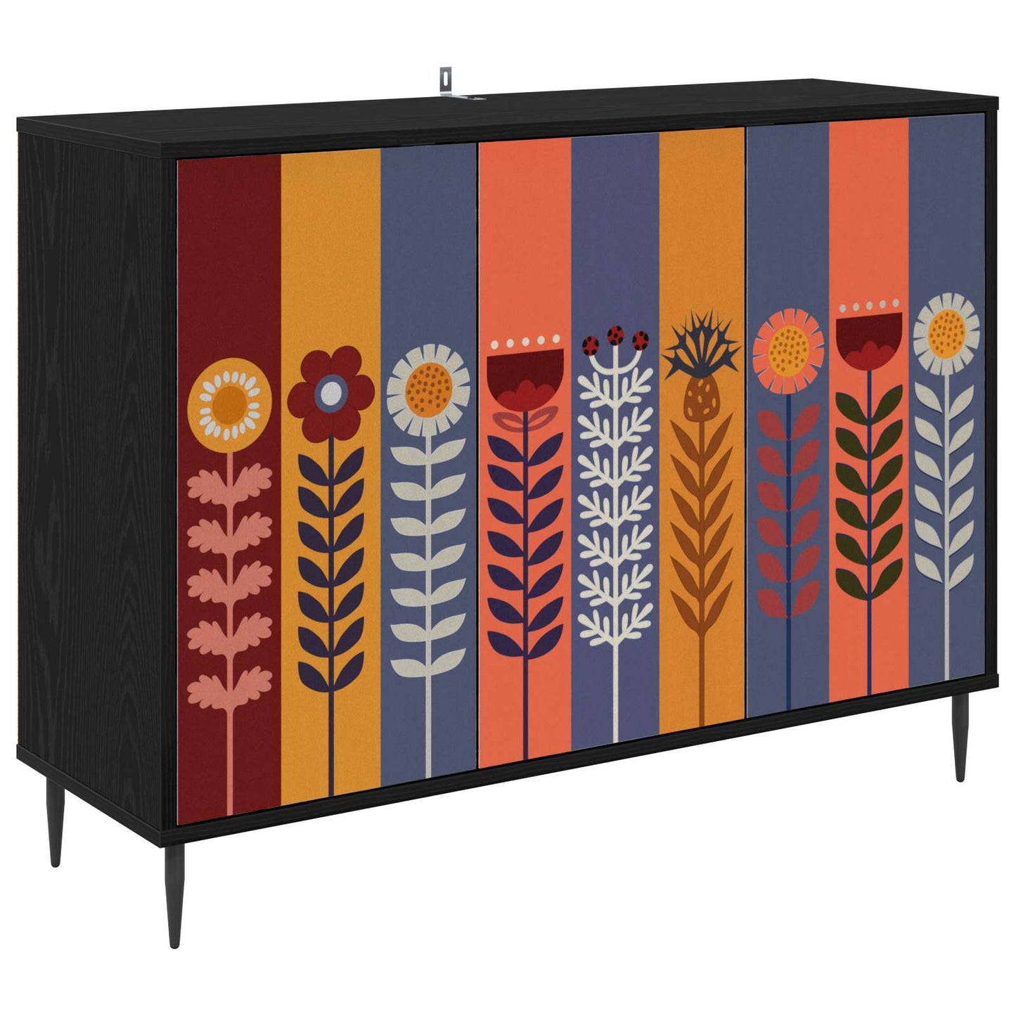 vidaXL Sideboard ESSEN Black Oak 102 x 33 x 76 cm Engineered Wood