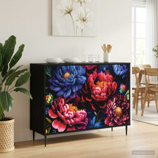 vidaXL Sideboard KIEL Black Oak 102 x 33 x 76 cm Engineered Wood