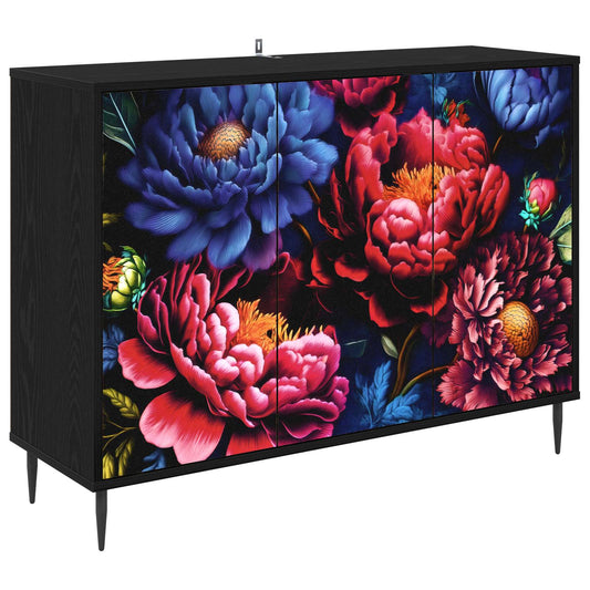 vidaXL Sideboard KIEL Black Oak 102 x 33 x 76 cm Engineered Wood