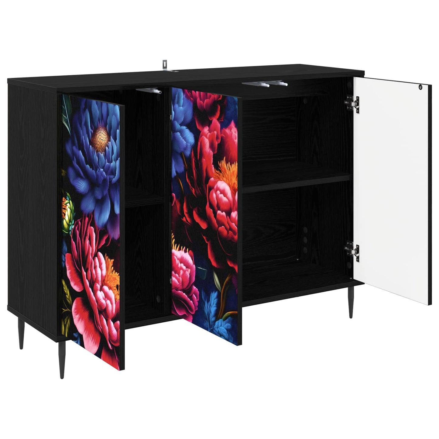 vidaXL Sideboard KIEL Black Oak 102 x 33 x 76 cm Engineered Wood