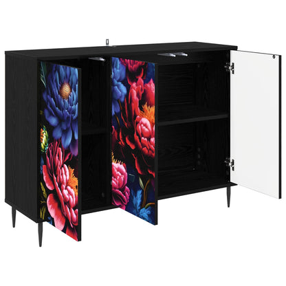 vidaXL Sideboard KIEL Black Oak 102 x 33 x 76 cm Engineered Wood