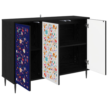 vidaXL Sideboard MAINZ Black Oak 102 x 33 x 76 cm Engineered Wood