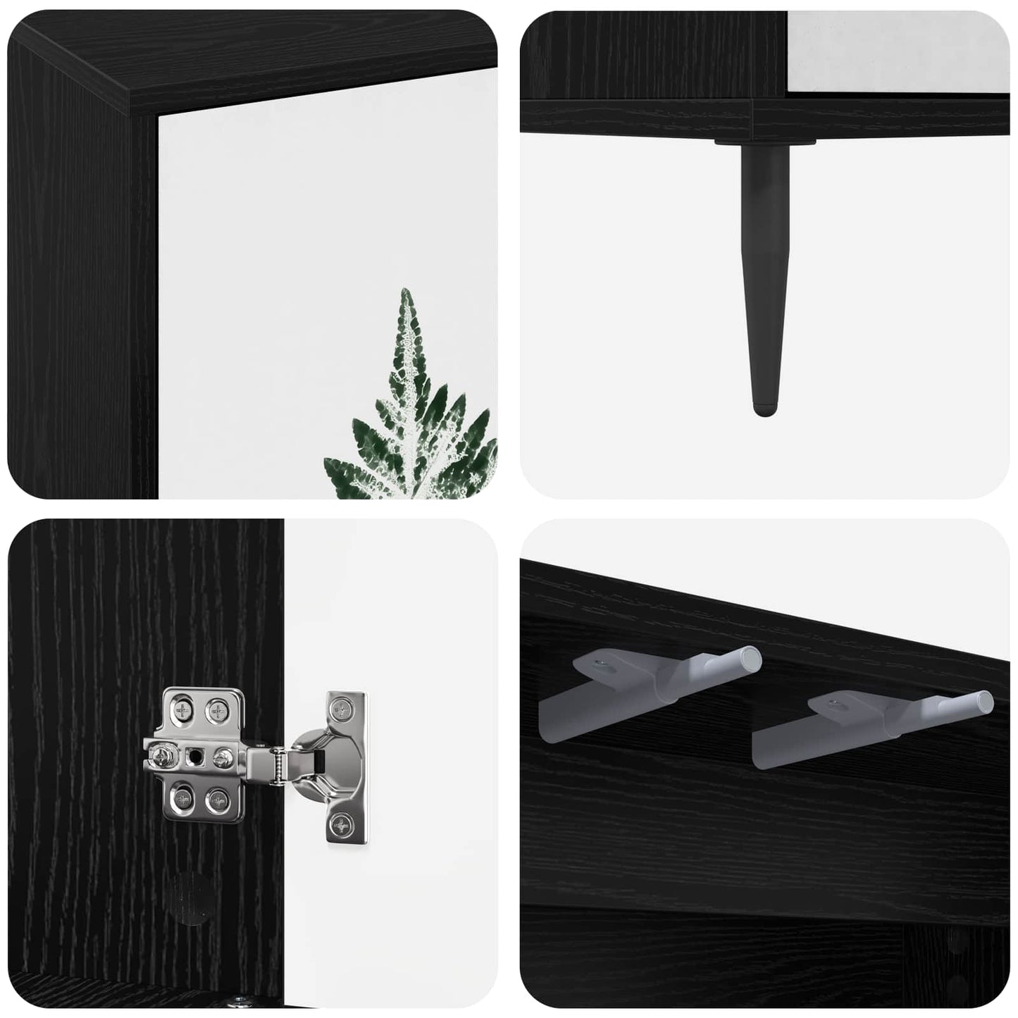 vidaXL Sideboard HANAU Black Oak 102 x 33 x 76 cm Engineered Wood
