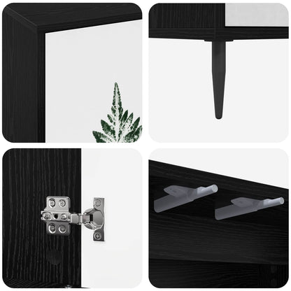 vidaXL Sideboard HANAU Black Oak 102 x 33 x 76 cm Engineered Wood