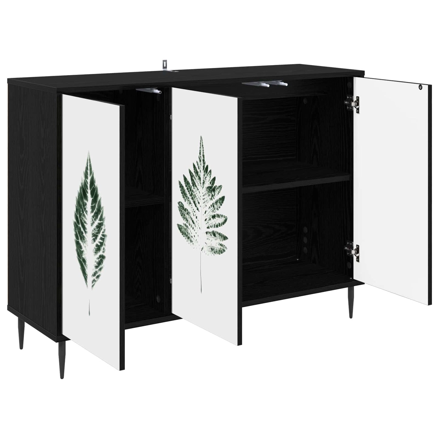 vidaXL Sideboard HANAU Black Oak 102 x 33 x 76 cm Engineered Wood