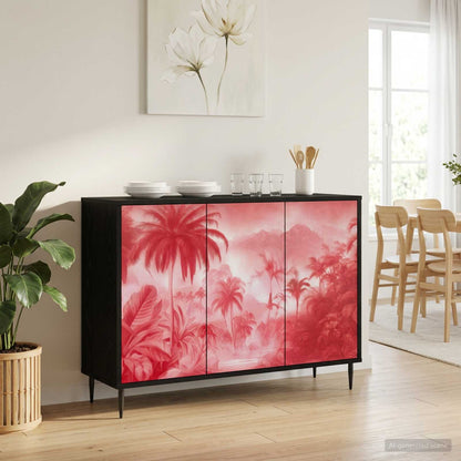 vidaXL Sideboard AACHEN Black Oak 102 x 33 x 76 cm Engineered Wood
