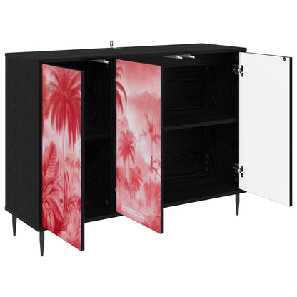 vidaXL Sideboard AACHEN Black Oak 102 x 33 x 76 cm Engineered Wood