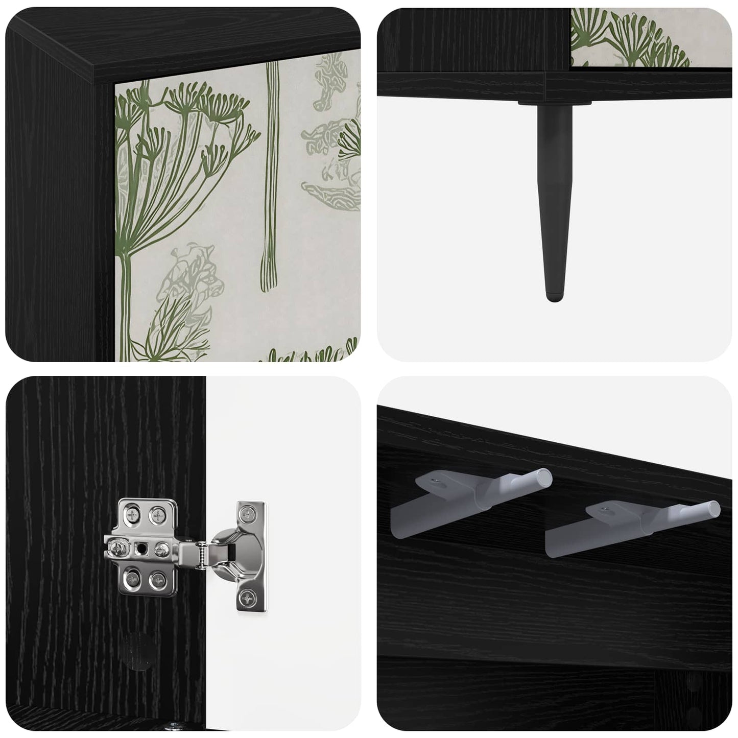 vidaXL Sideboard GOTHA Black Oak 102 x 33 x 76 cm Engineered Wood