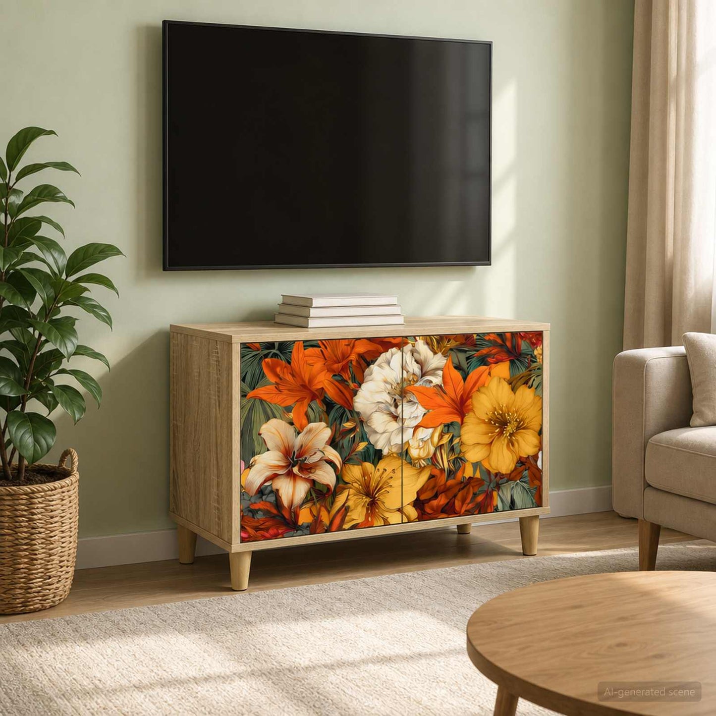 vidaXL TV Cabinet GENNEP 69 x 33 x 50 cm Sonoma Engineered Wood