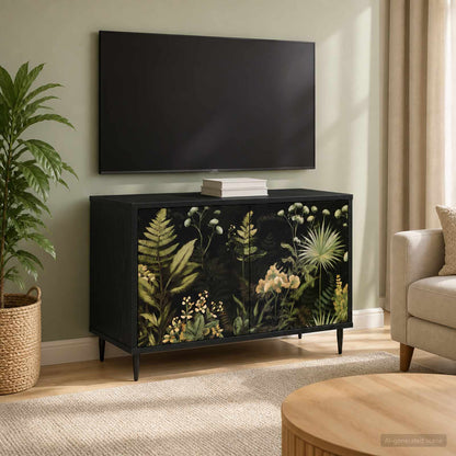 vidaXL TV Cabinet RHENEN 69 x 33 x 50.5 cm Black Oak Engineered Wood