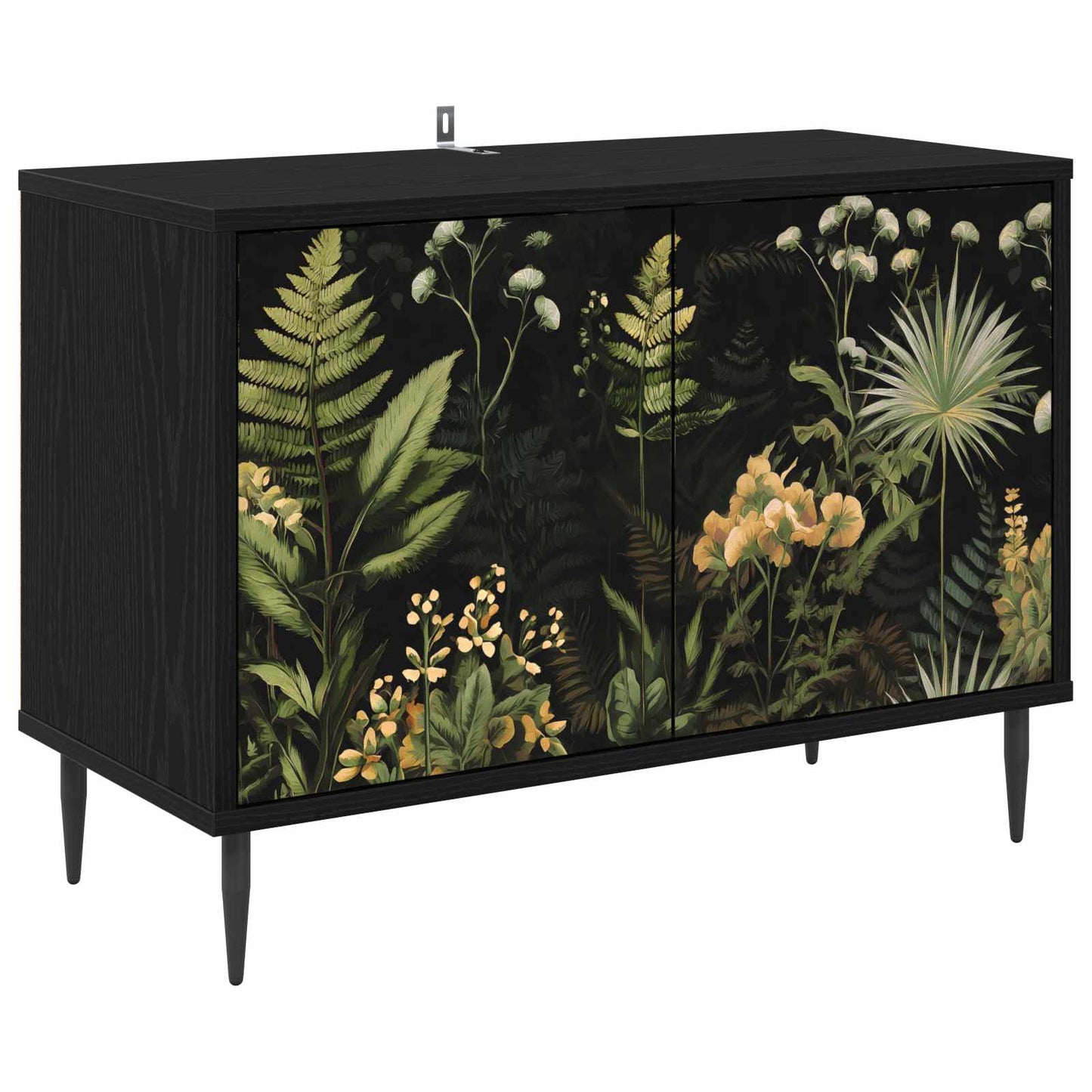 vidaXL TV Cabinet RHENEN 69 x 33 x 50.5 cm Black Oak Engineered Wood