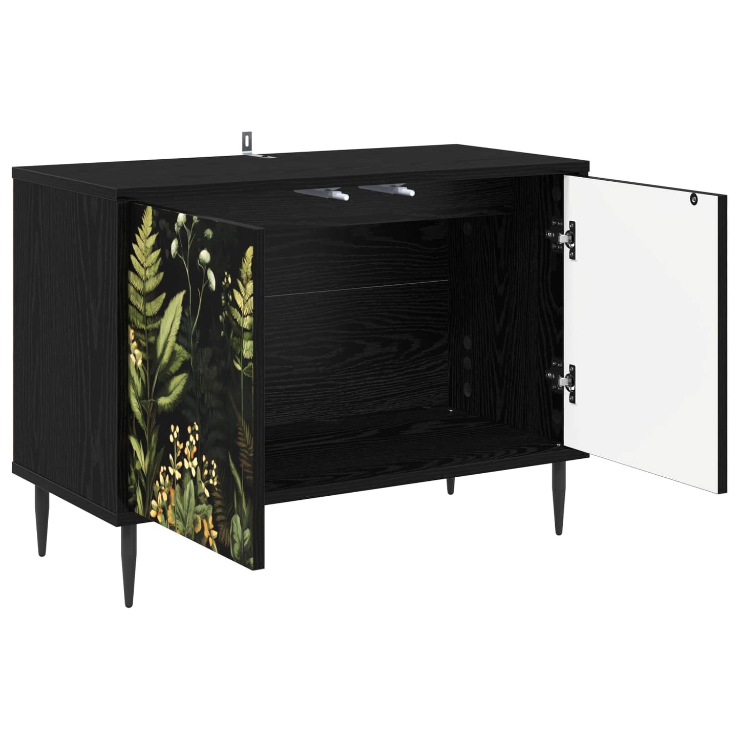 vidaXL TV Cabinet RHENEN 69 x 33 x 50.5 cm Black Oak Engineered Wood