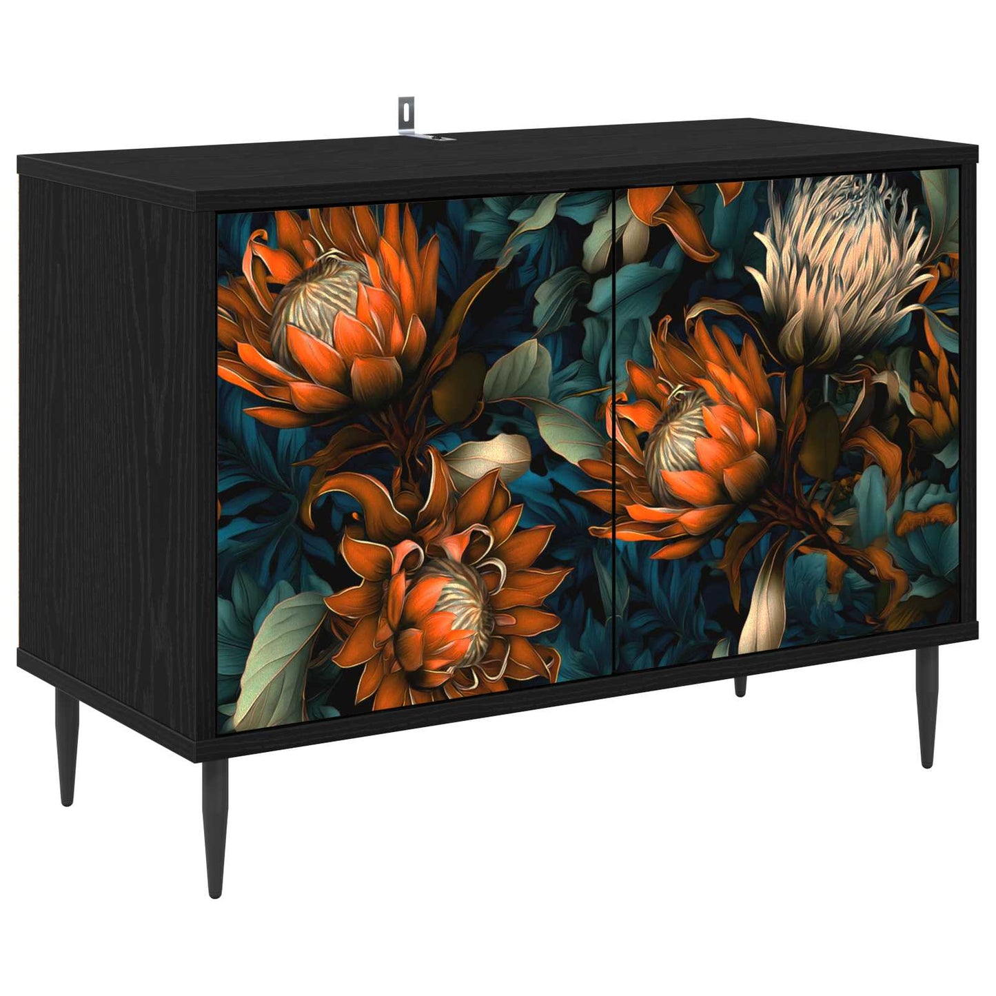vidaXL TV Cabinet LOCHEM 69 x 33 x 50.5 cm Black Oak Engineered Wood