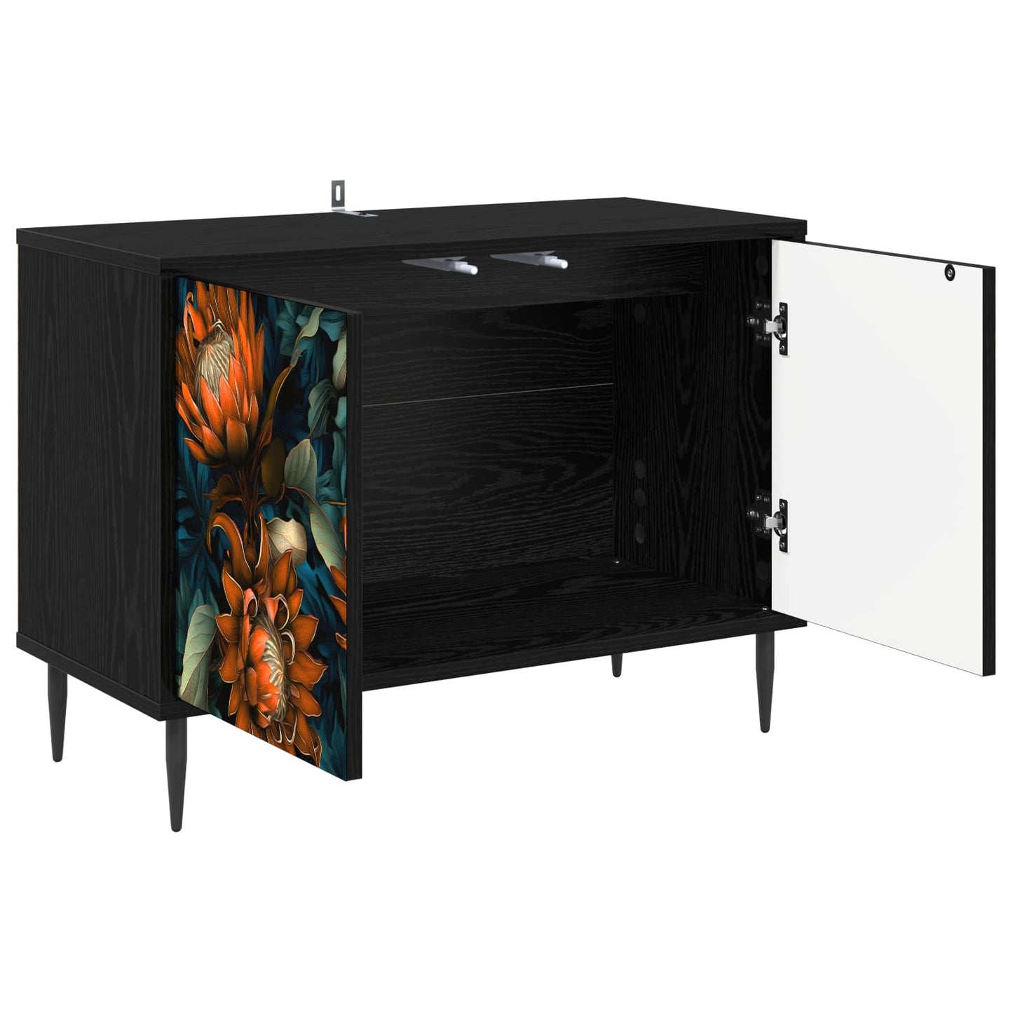 vidaXL TV Cabinet LOCHEM 69 x 33 x 50.5 cm Black Oak Engineered Wood