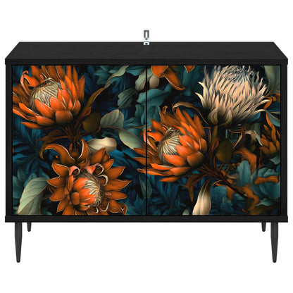 vidaXL TV Cabinet LOCHEM 69 x 33 x 50.5 cm Black Oak Engineered Wood