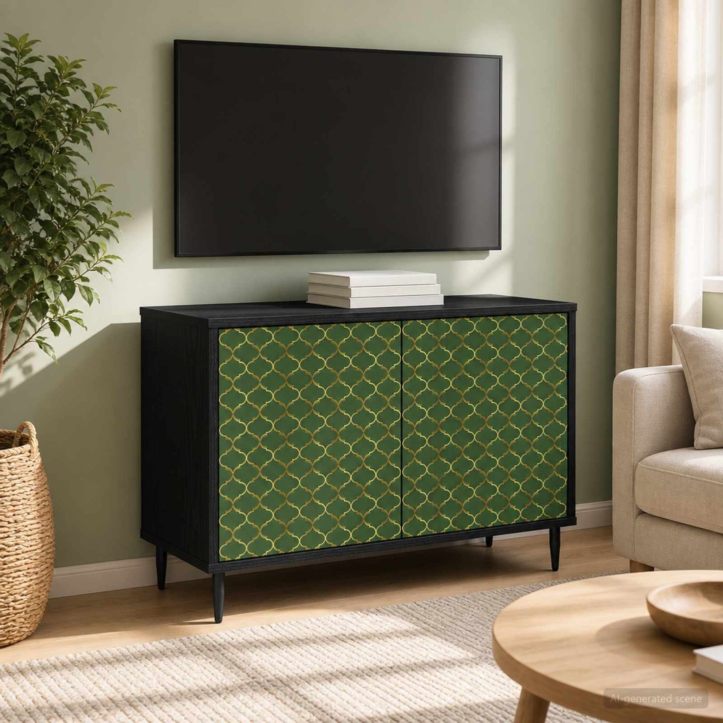 vidaXL TV Cabinet GELEEN 69 x 33 x 50.5 cm Black Oak Engineered Wood