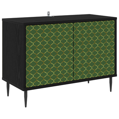 vidaXL TV Cabinet GELEEN 69 x 33 x 50.5 cm Black Oak Engineered Wood