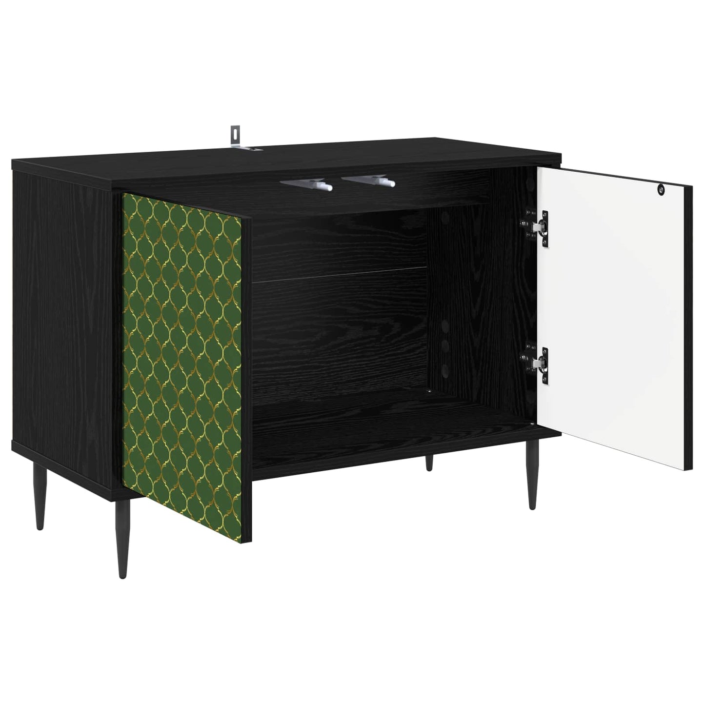 vidaXL TV Cabinet GELEEN 69 x 33 x 50.5 cm Black Oak Engineered Wood