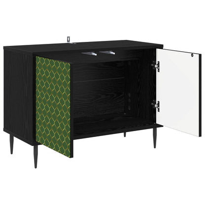 vidaXL TV Cabinet GELEEN 69 x 33 x 50.5 cm Black Oak Engineered Wood