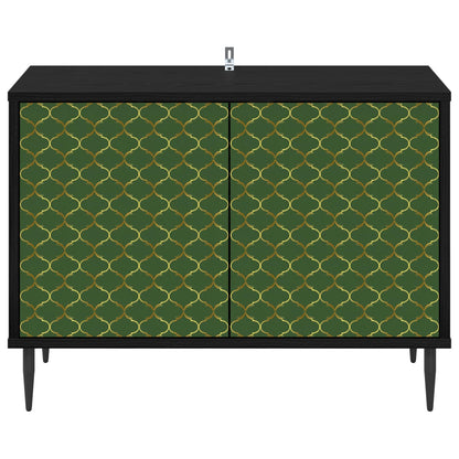 vidaXL TV Cabinet GELEEN 69 x 33 x 50.5 cm Black Oak Engineered Wood